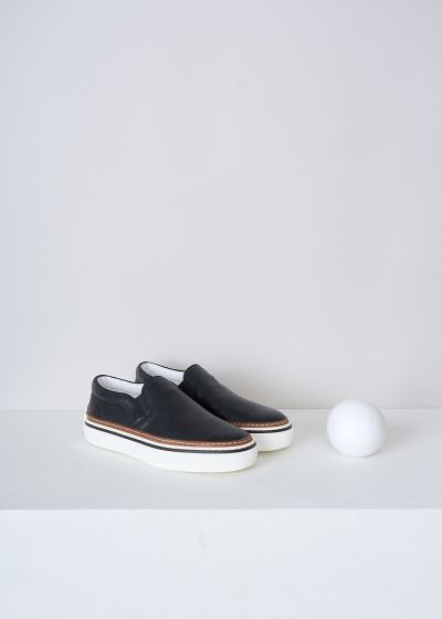 Tod's Black leather slip-on shoes