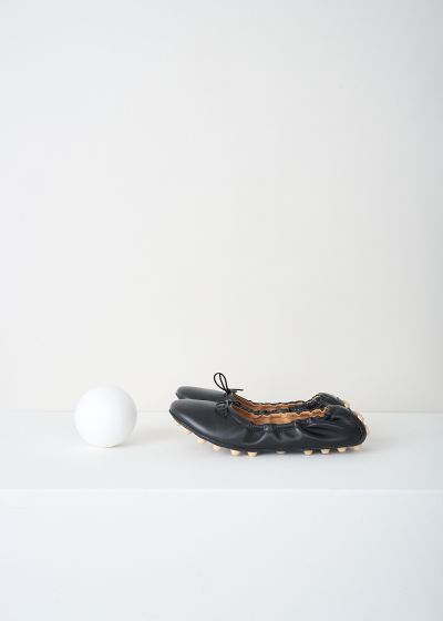 Tod's Black ballerina flats with studded sole photo 2
