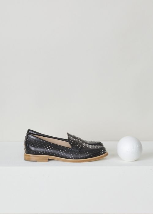 Tods studded loafers in black photo 2