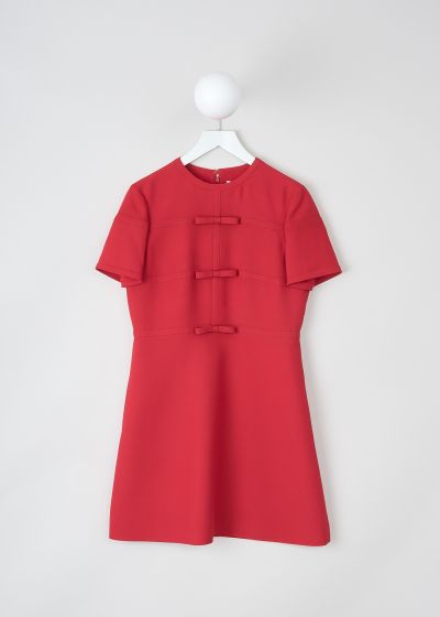 Valentino Bright red mini dress with bow detailing photo 2