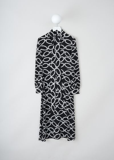 Valentino Black silk maxi dress with all-over chain-print photo 2