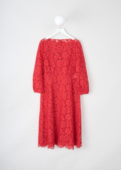 Valentino Bright red lace dress photo 2