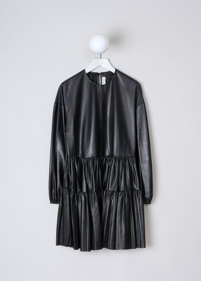 Valentino Tiered black leather dress photo 2