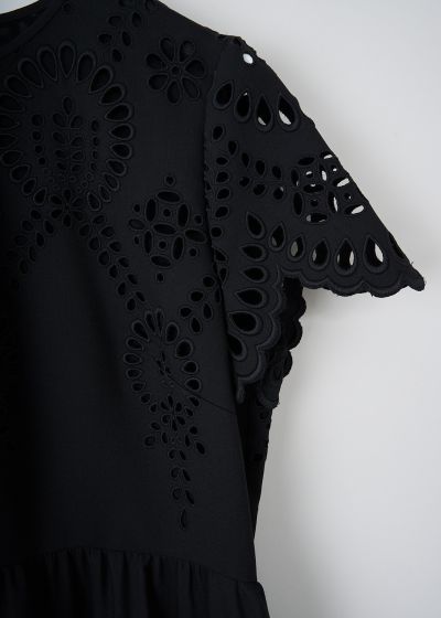 Valentino Black broderie anglaise mini dress