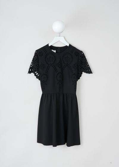 Valentino Black broderie anglaise mini dress photo 2