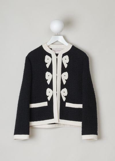 Valentino Black and white boucle jacket with bow detail photo 2