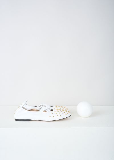 Wandler White June ballerina flats with studs photo 2