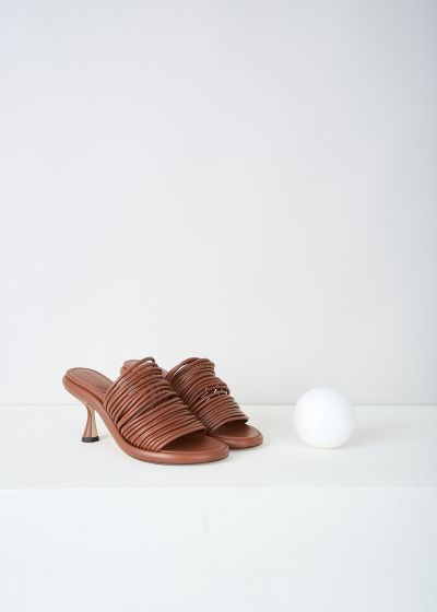 Wandler June strappy platform mules in Tan