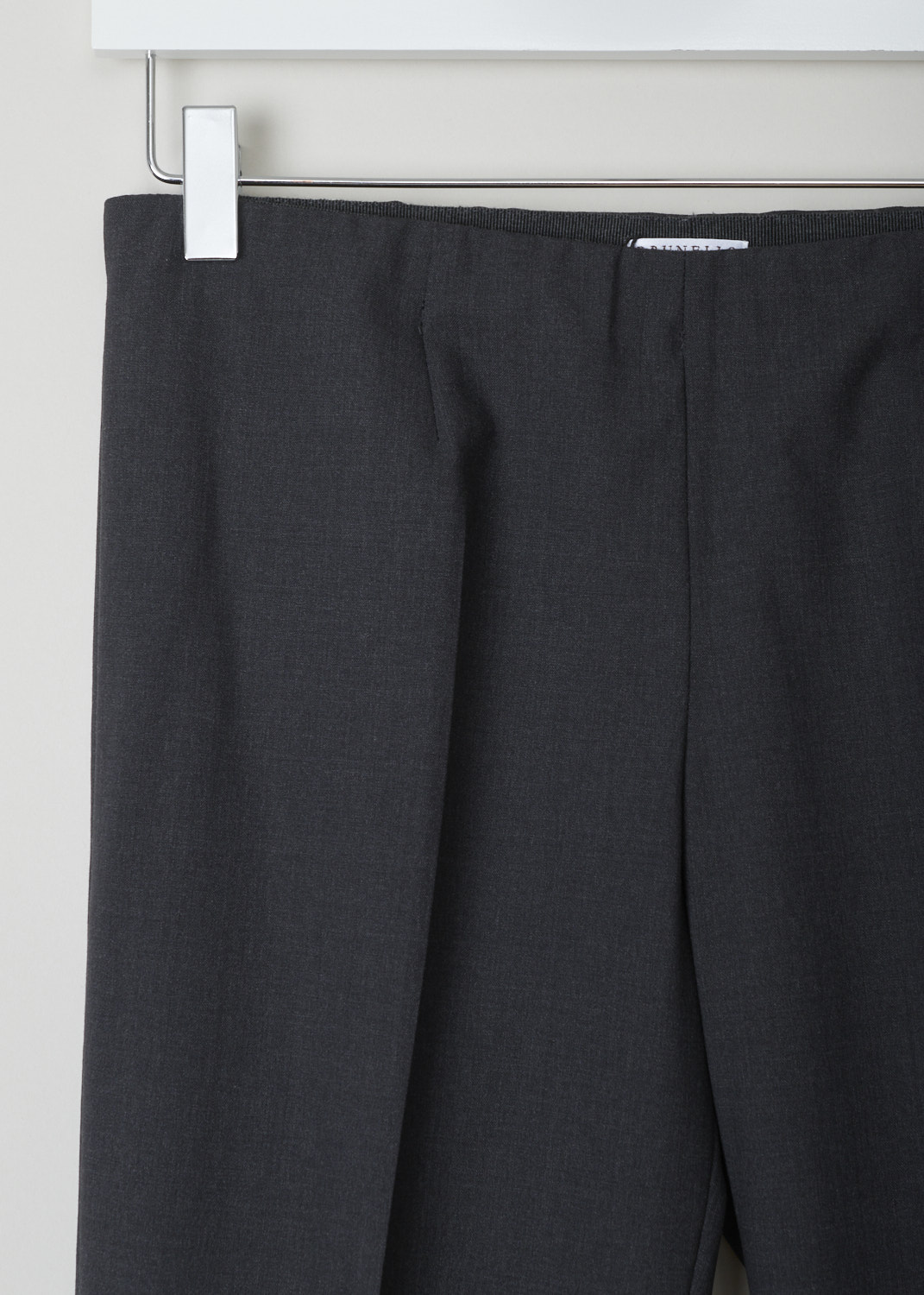 Brunello Cucinelli Charcoal coloured pants without waistband, M0W07P1794_C796, grey, detail