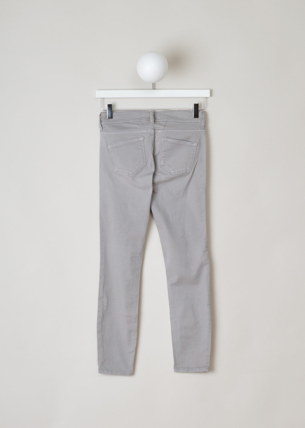 Closed, Grey colored jeans, baker_C91833_07N_3L_124, grey, back, Mid-waist slim-fit jeans made with cropped length, to show off any shoe you are wearing. Comes with the traditional 5 pockets and as you fastening option you get a zipper and button on the front. 