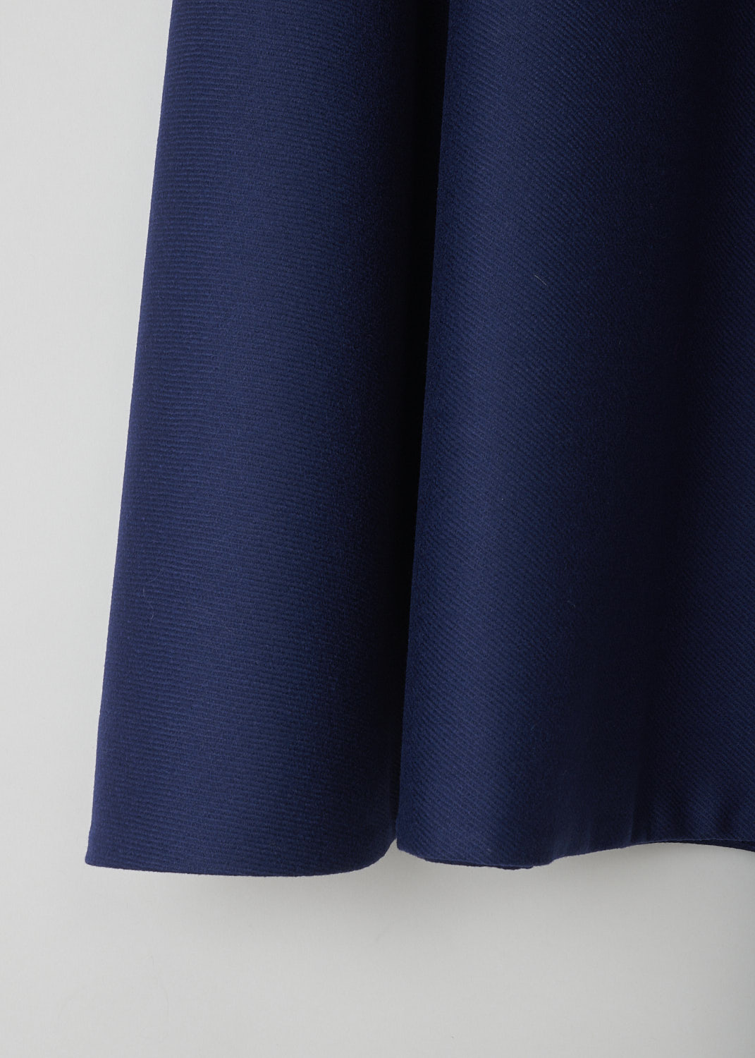 MARNI, NAVY BLUE WOOL MIDI SKIRT, GOMA0300U0_TW902_00B81, Blue, Detail, This navy blue wool midi skirt has an A-line silhouette with a straight hemline. The skirt has a concealed centre zip in the back. 
